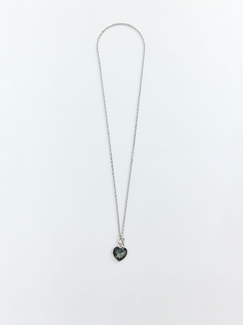 Gri Kalp Figürlü Kadın Zincir Kolye-1