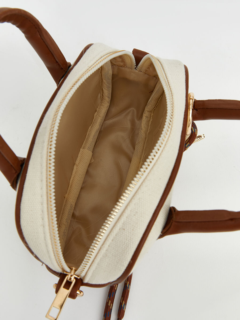 Ekru Kanvas Kadın Omuz Çantası-3