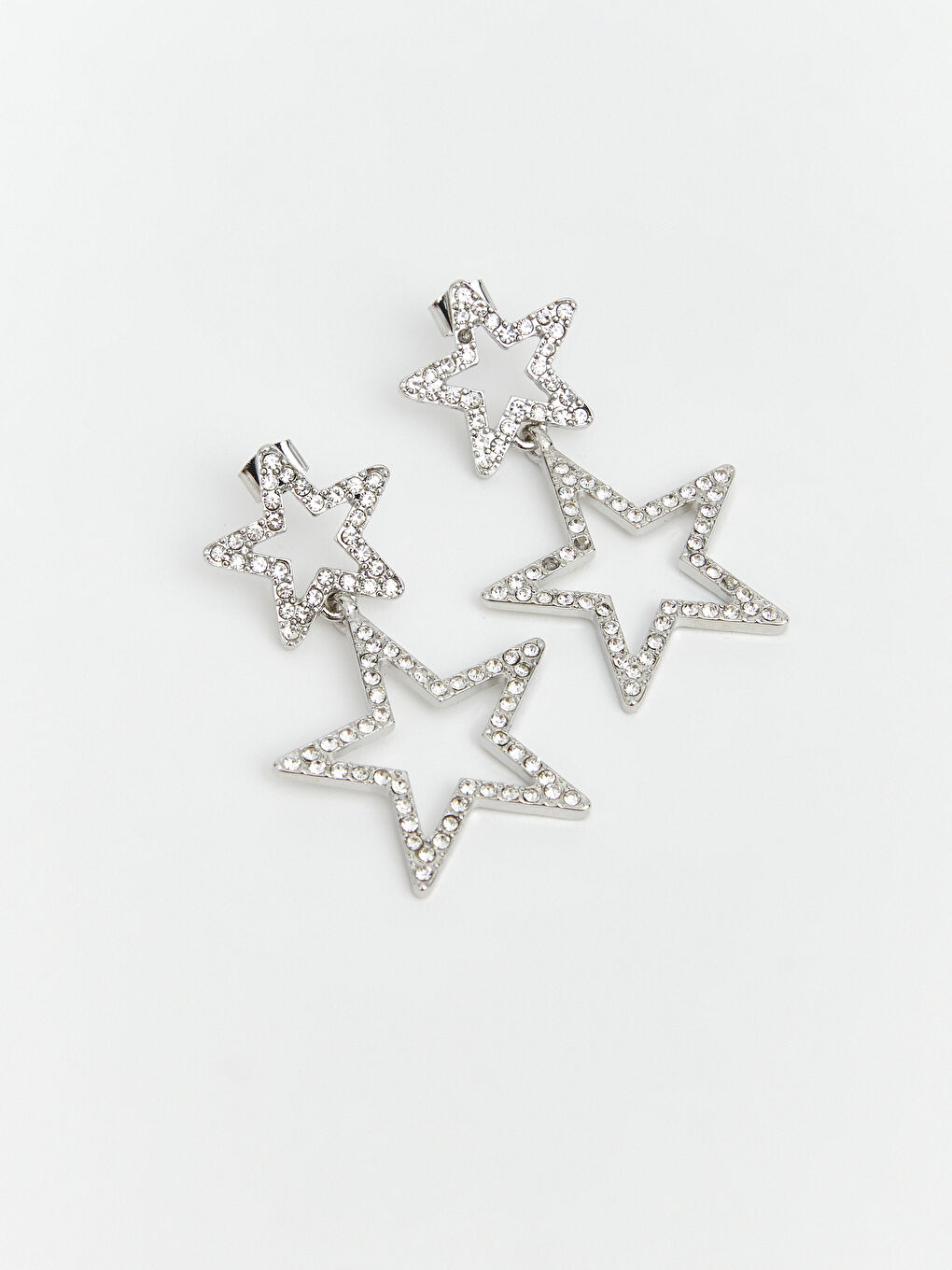 Gri Yıldız Figürlü Kadın Küpe 2'li