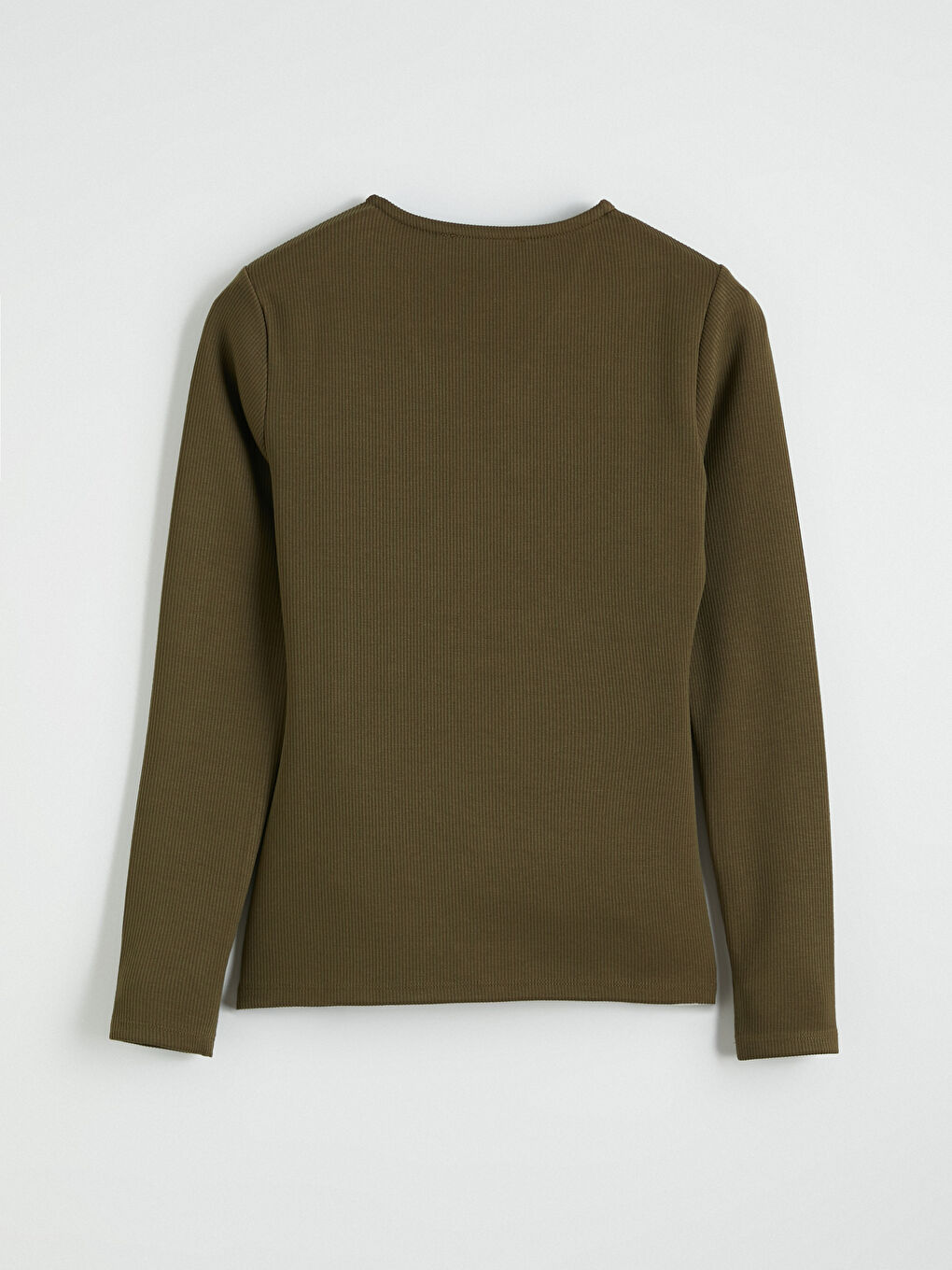 Haki Kruvaze Yaka Büzgülü Bluz-2