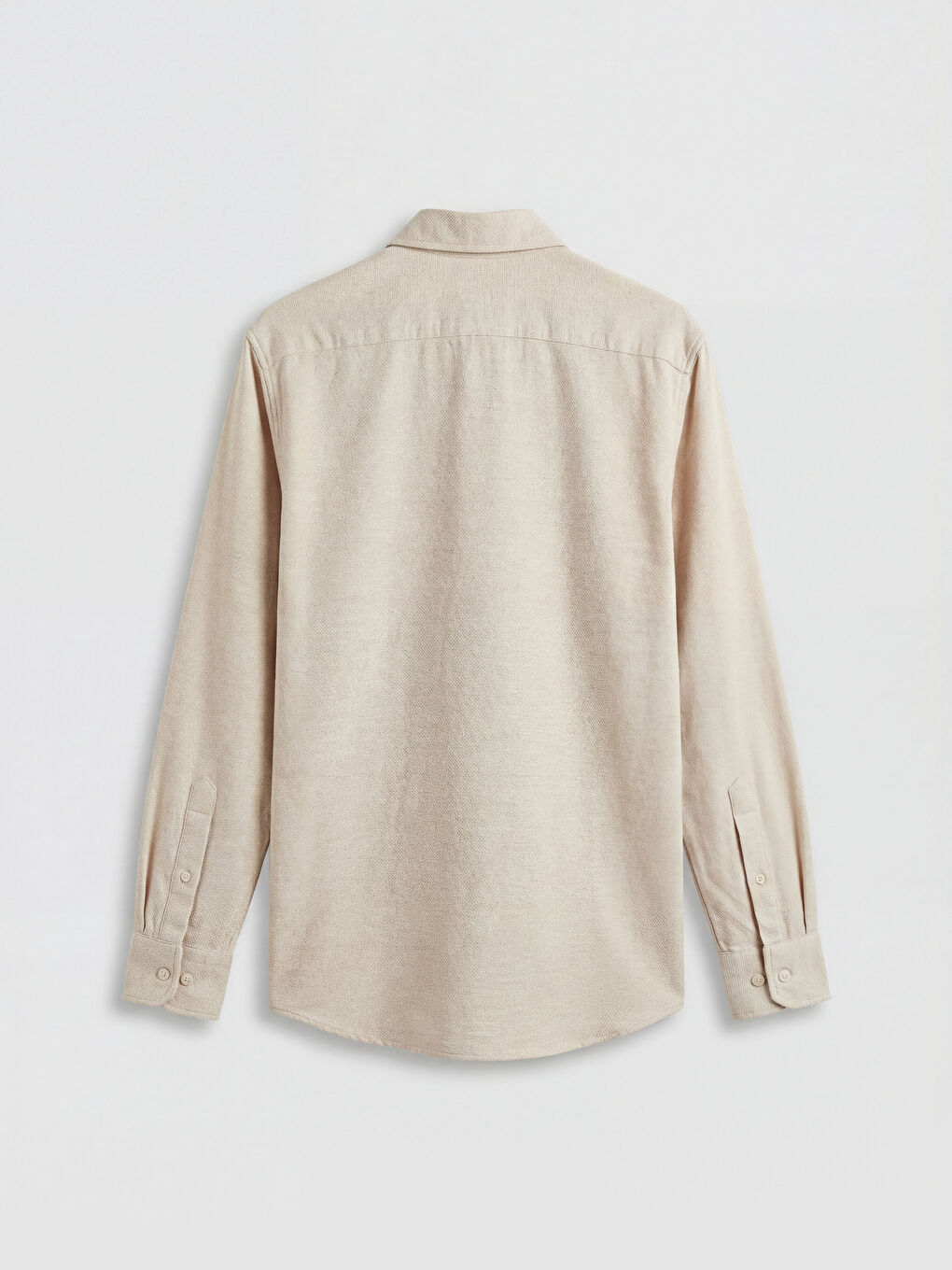 Bej Slim Fit Erkek Oxford Gömlek-1