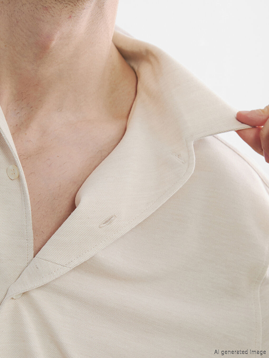 Kahverengi Slim Fit Oxford Erkek Gömlek-2