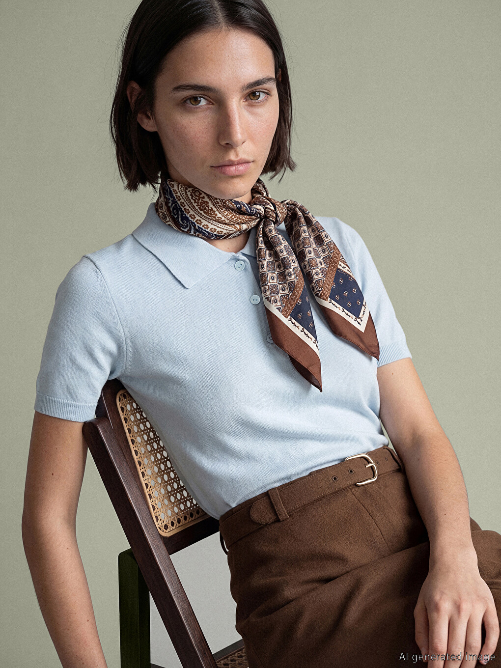 Polo Collar Women's Knitwear Sweater
