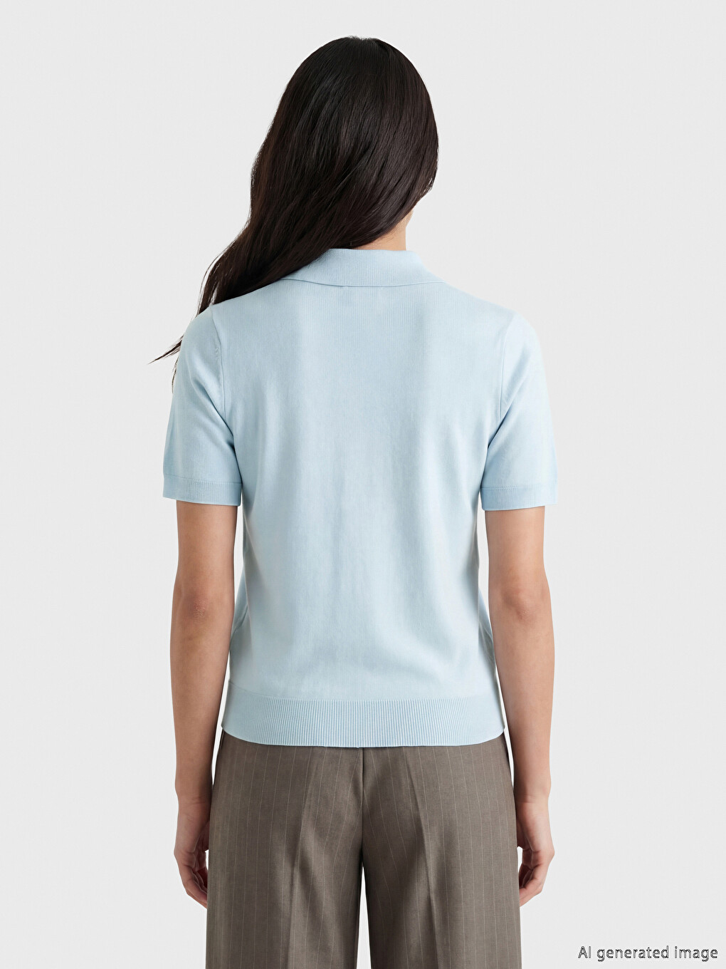 Polo Collar Women's Knitwear Sweater-4