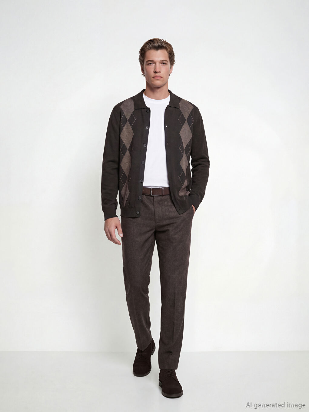 Kahverengi Slim Fit Erkek Pantolon