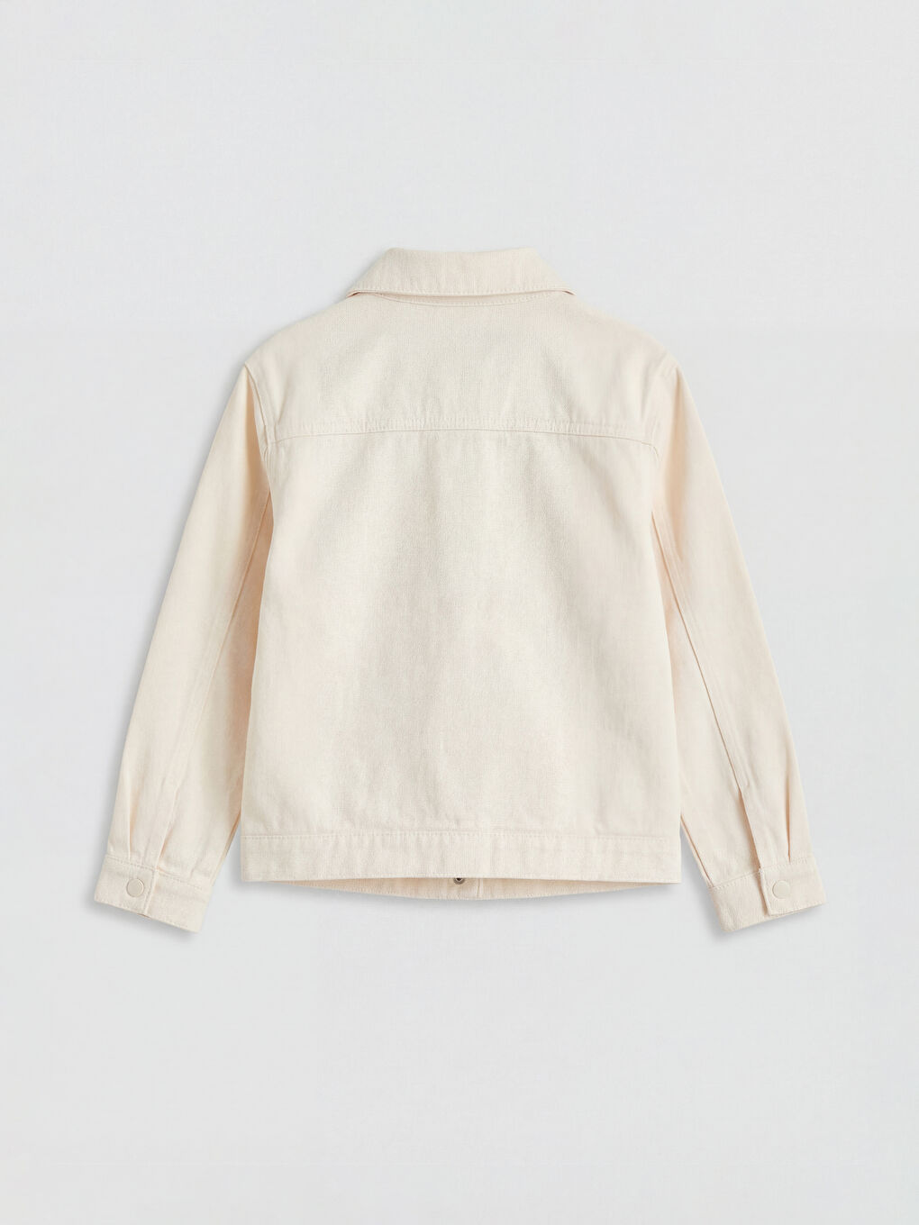 Ekru Dantel Detaylı Yakalı Kız Çocuk Ceket-1