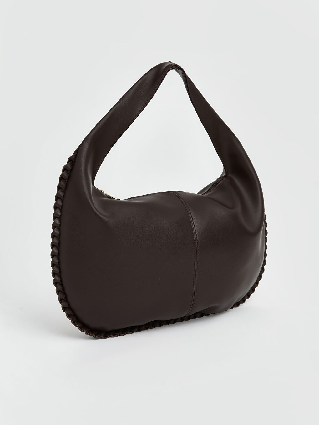 Kahverengi Deri Görünümlü Kadın Omuz Çantası