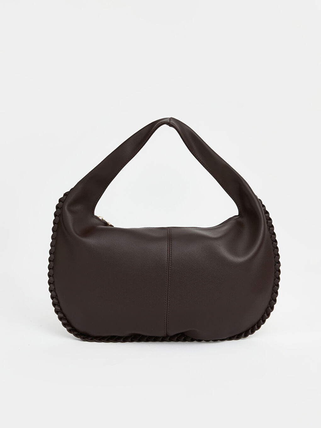 Kahverengi Deri Görünümlü Kadın Omuz Çantası-1