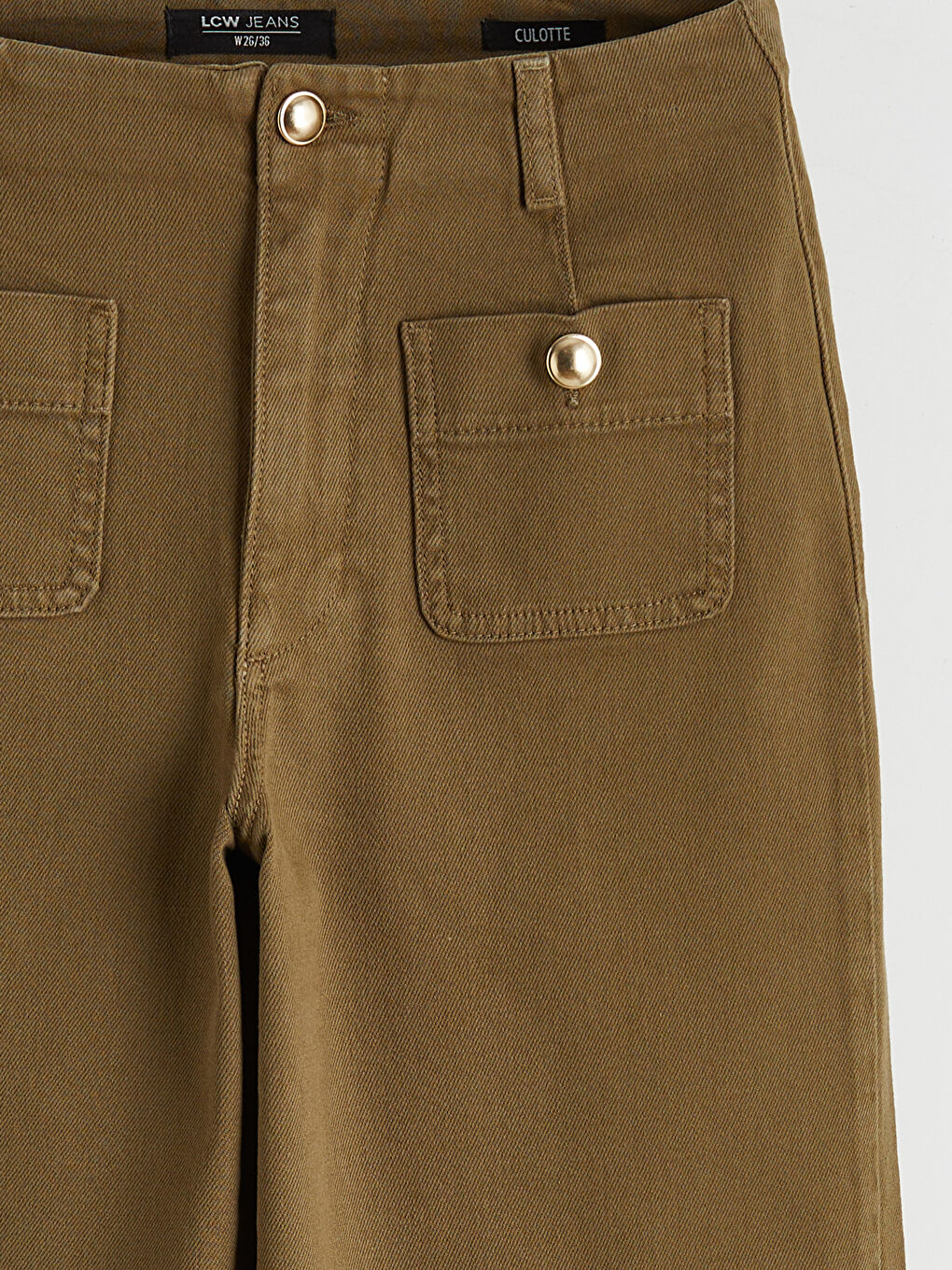 Haki Wideleg Kadın Jean Pantolon	-6