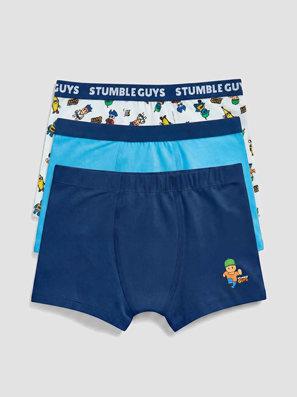 Beyaz Stumble Guys Baskılı Erkek Çocuk Boxer 3'lü-5