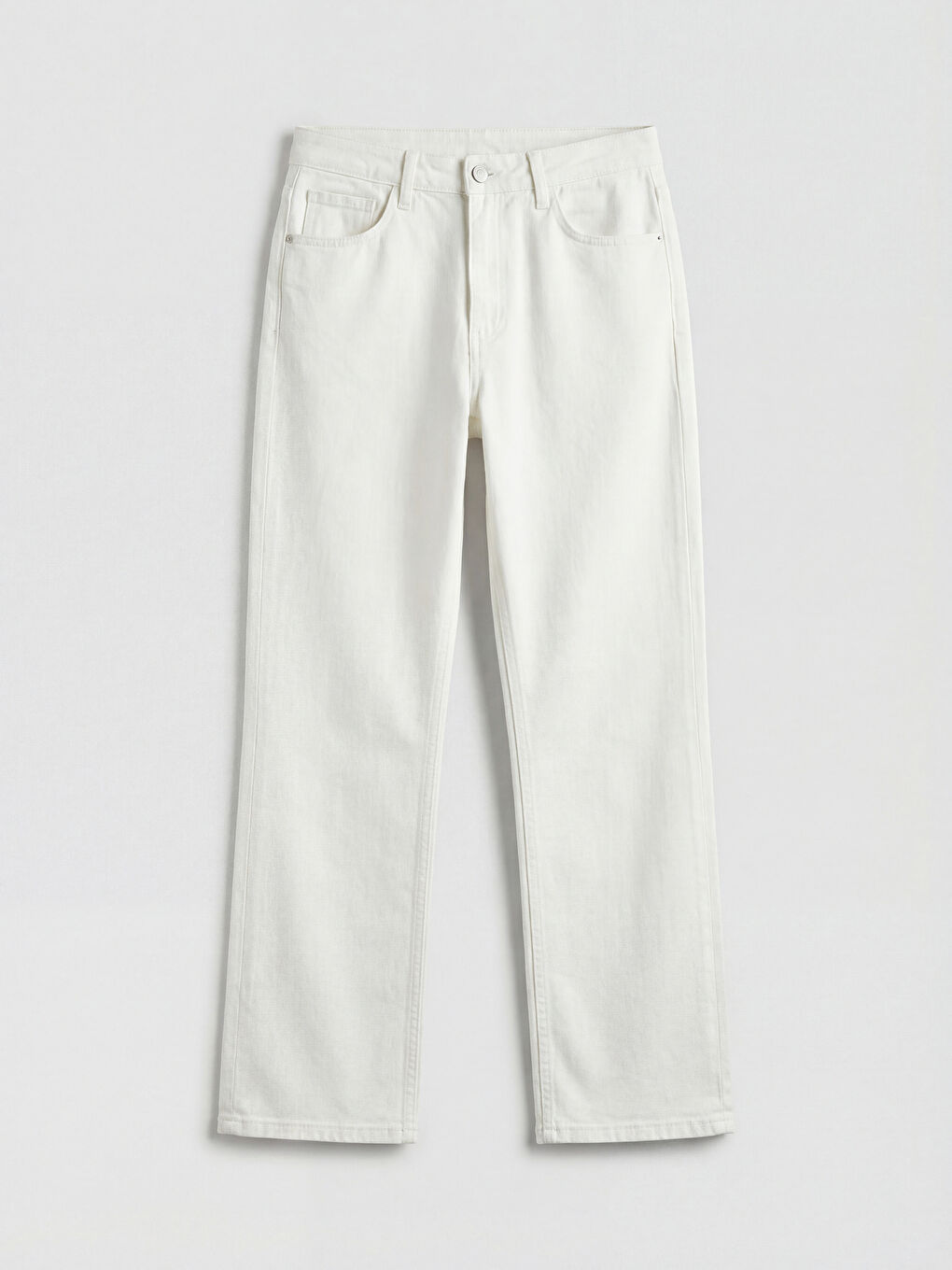 Beyaz Straight Fit Kadın Jean Pantolon