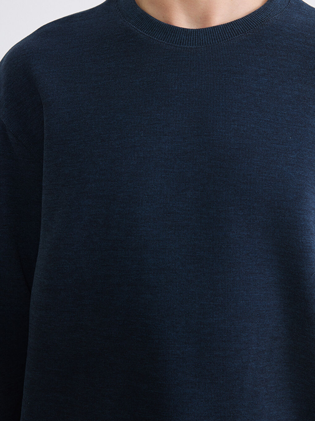 Lacivert Bisiklet Yaka Erkek Sweatshirt-2