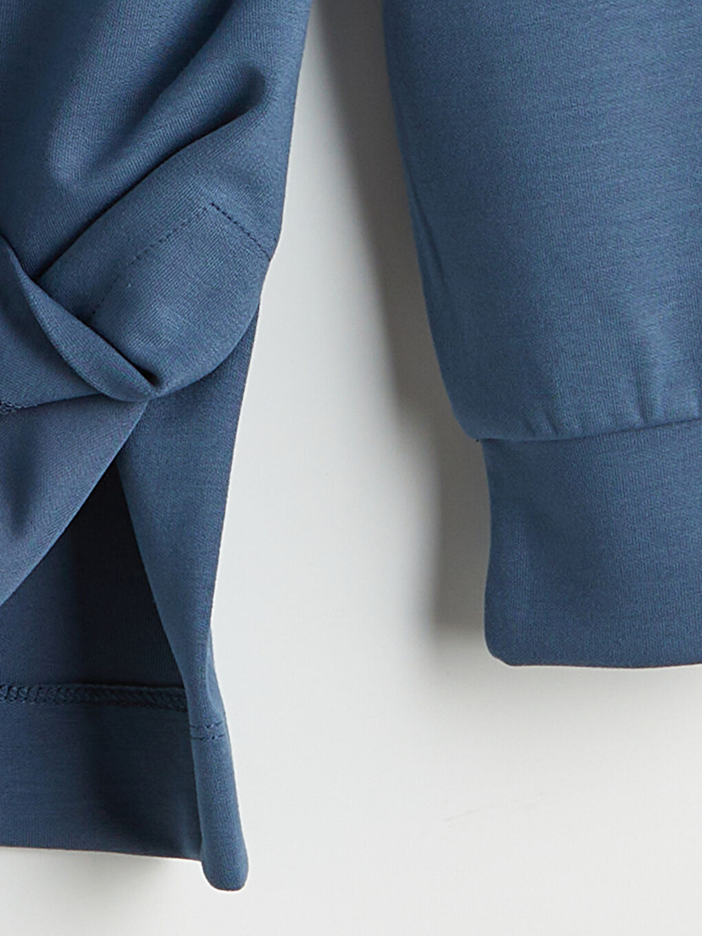 İndigo Dik Yaka Büzgülü Kadın Fermuarlı Sweatshirt	-2