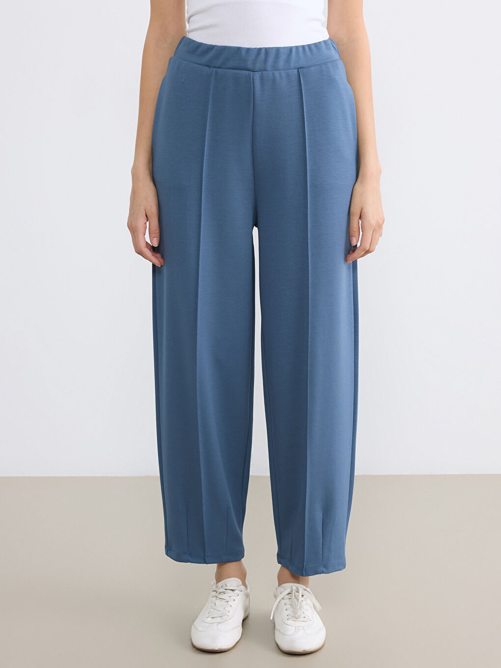 İndigo Beli Lastikli Soft Touch Kadın Eşofman Altı-1