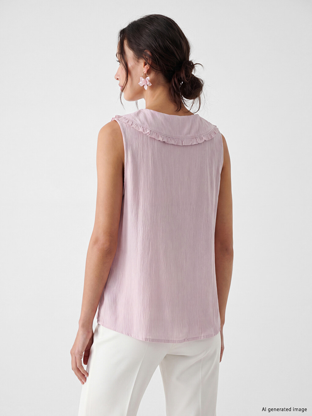 Peter Pan Collar Frilled Blouse-2