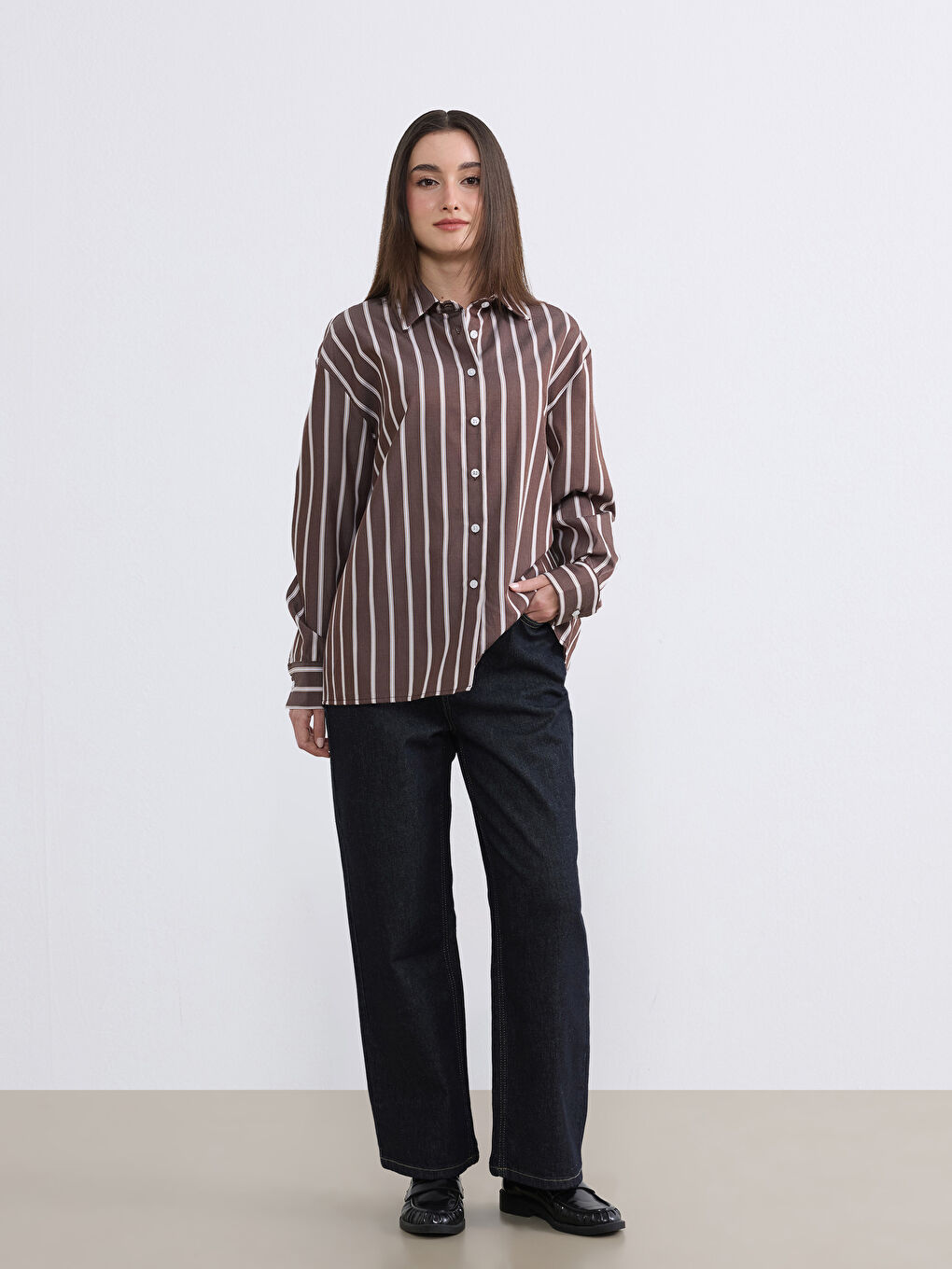 Lacivert Petite Baggy Fit Kadın Jean Pantolon