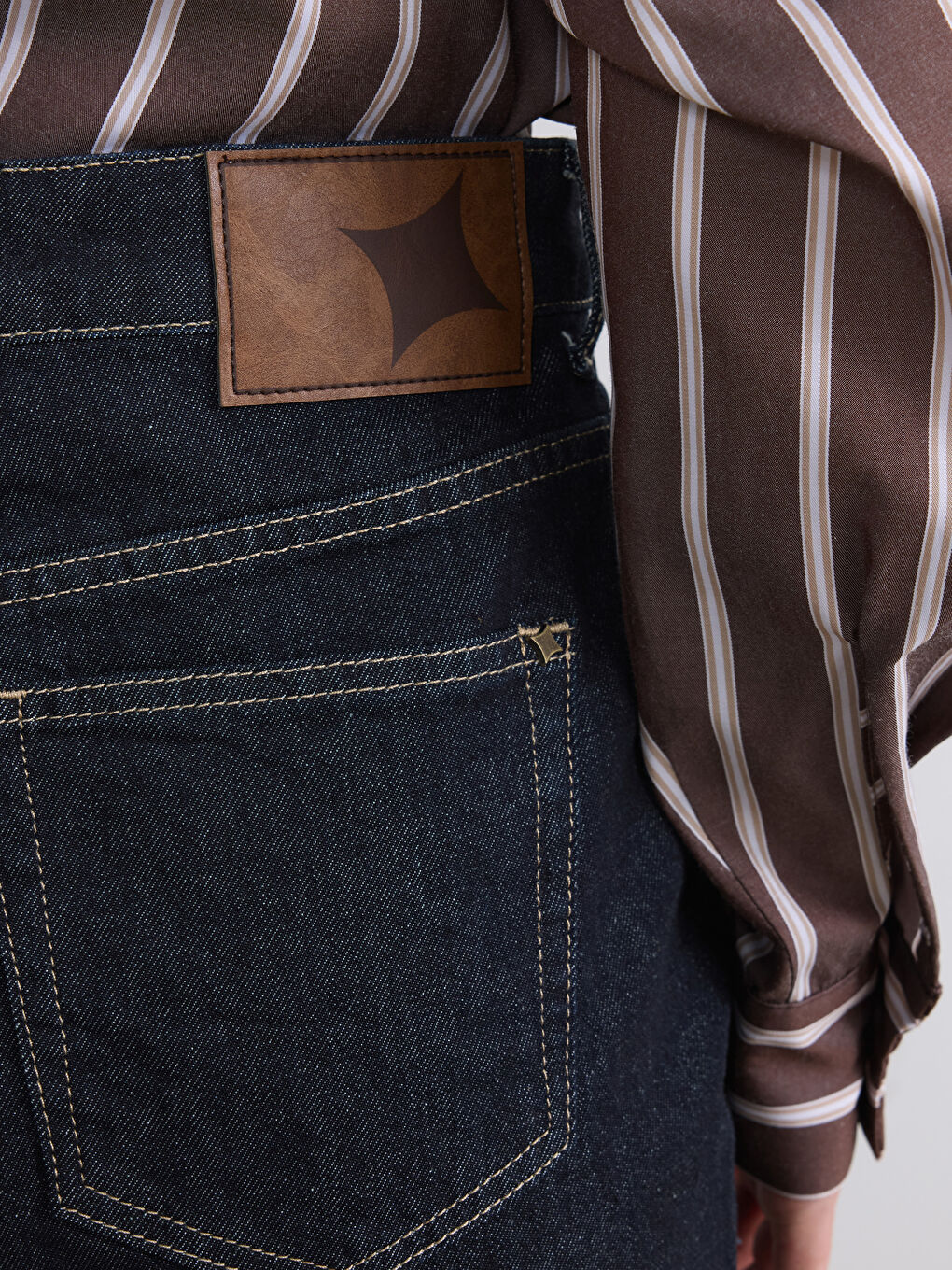 Lacivert Petite Baggy Fit Kadın Jean Pantolon-3