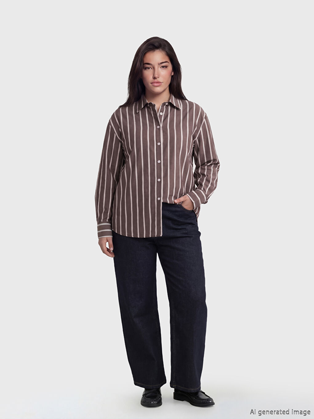 Lacivert Petite Baggy Fit Kadın Jean Pantolon-1