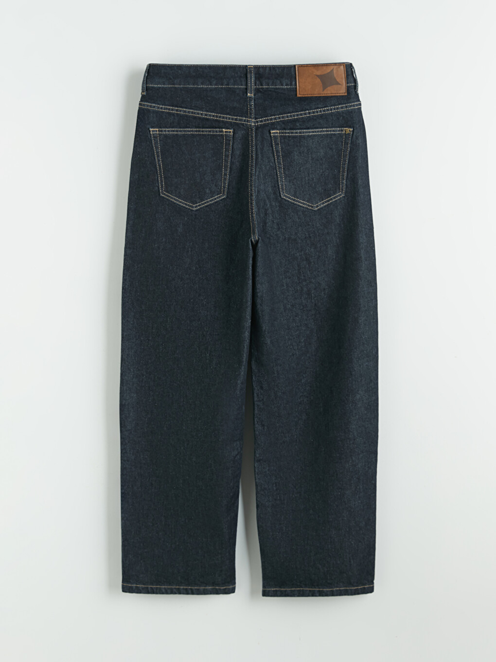 Lacivert Petite Baggy Fit Kadın Jean Pantolon-5