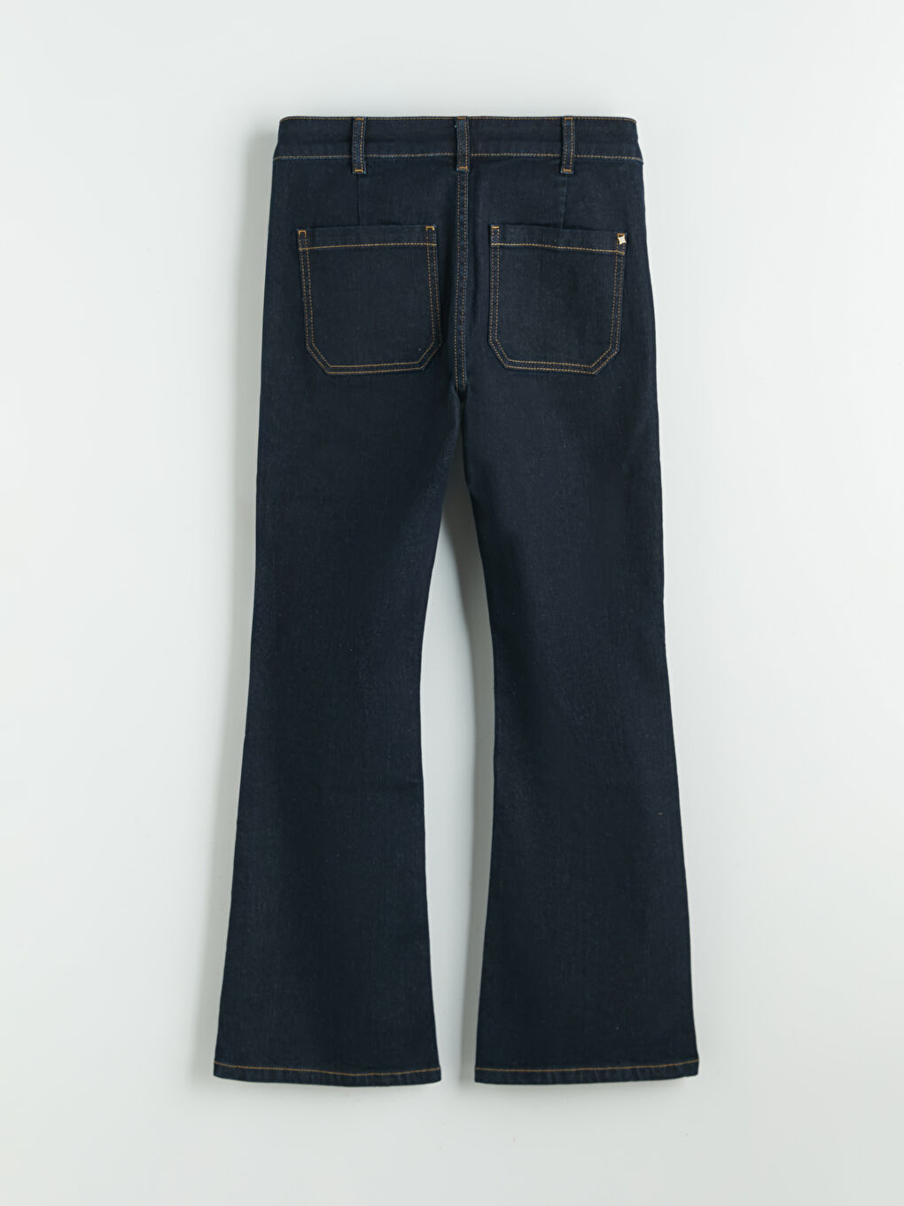 Lacivert Petite Flare Kadın Jean Pantolon-5