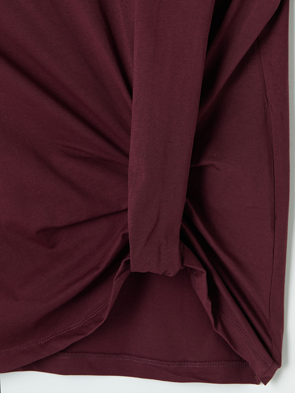Bordo Petite Bisiklet Yaka Büzgülü Bluz-6
