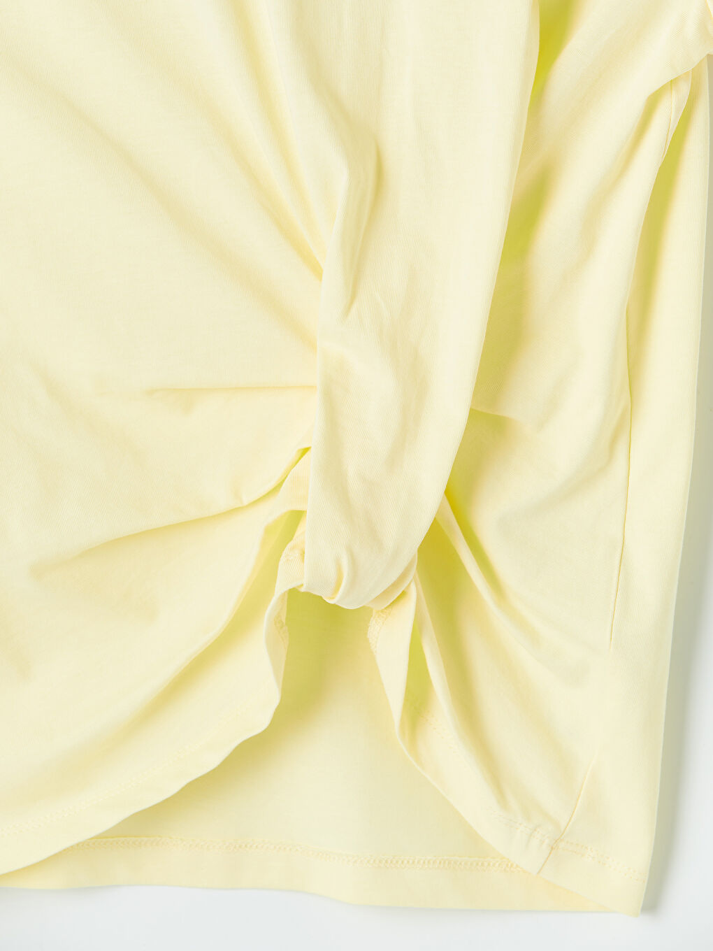 Sarı Petite Bisiklet Yaka Büzgülü Bluz-6