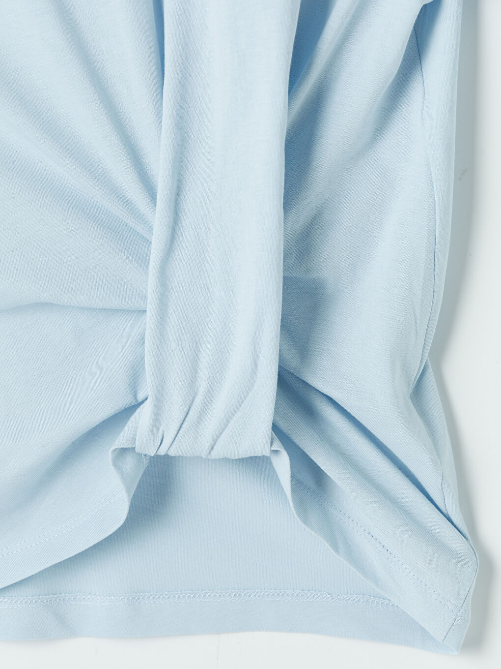 Mavi Petite Bisiklet Yaka Büzgülü Bluz-6