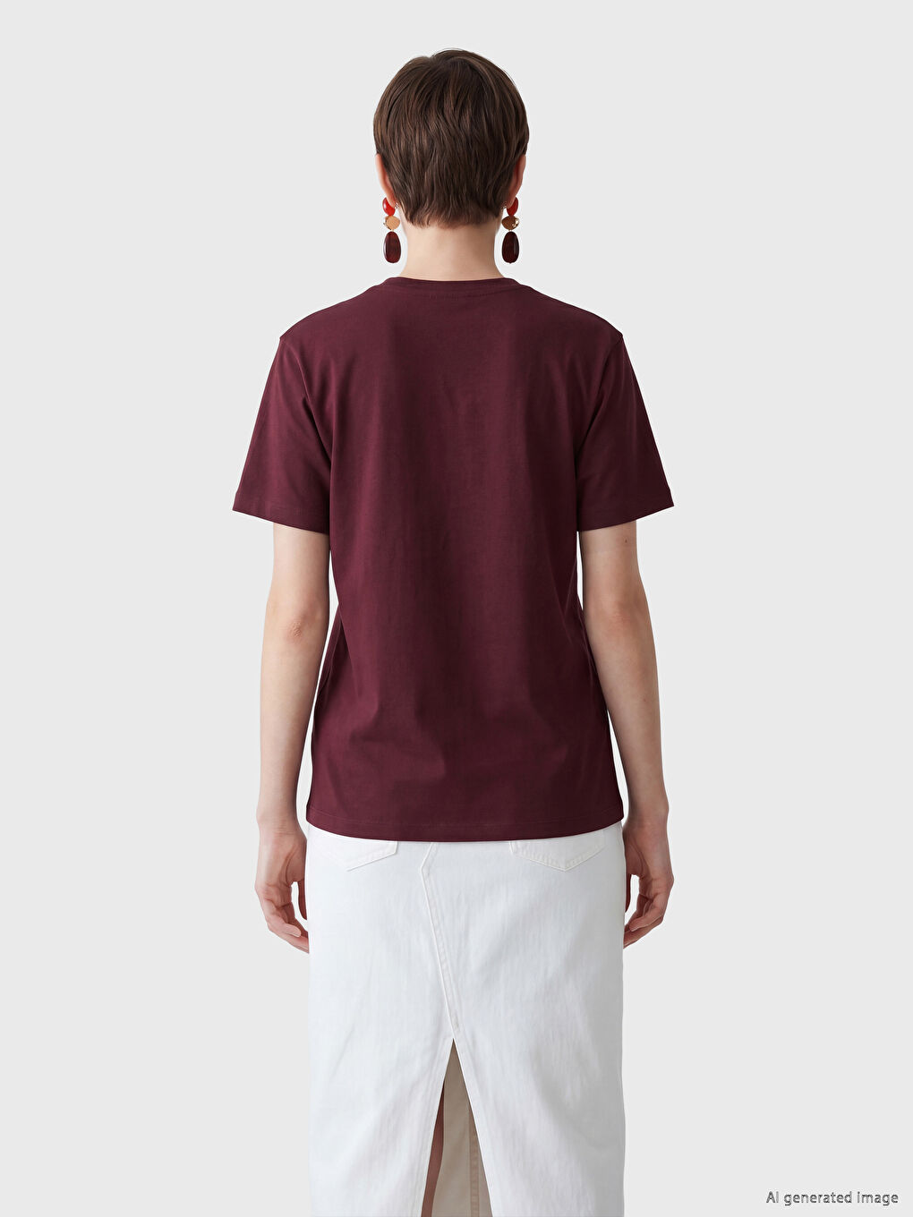 Bordo Petite Bisiklet Yaka Büzgülü Bluz-3