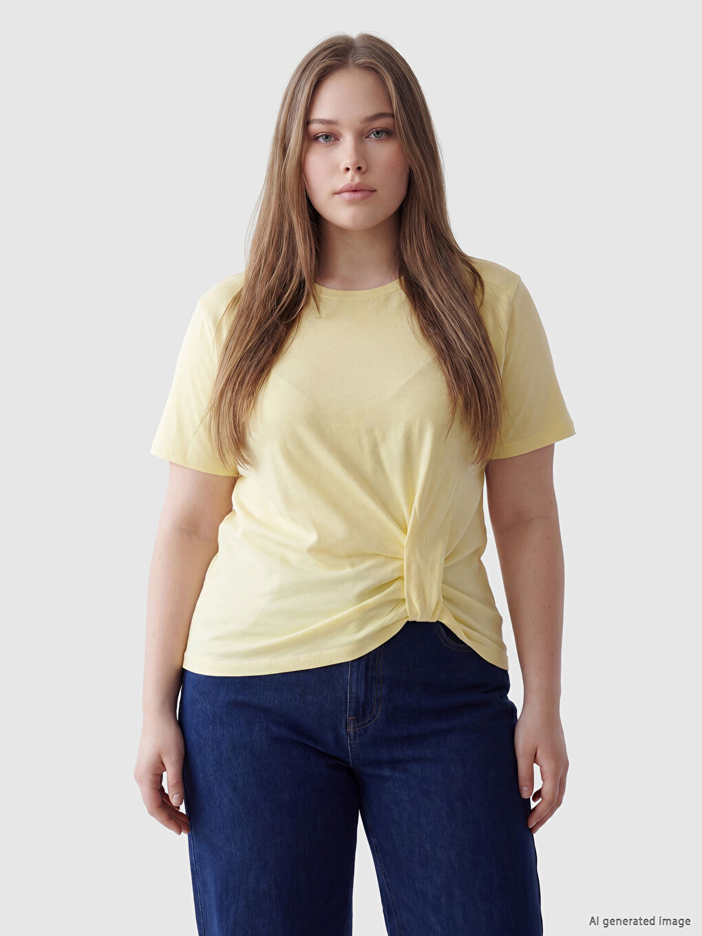 Petite Crew Neck Ruched Blouse-1