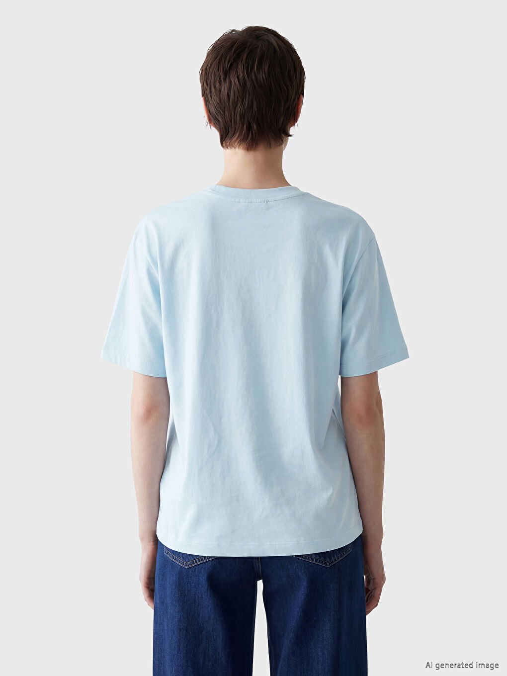 Mavi Petite Bisiklet Yaka Büzgülü Bluz-3