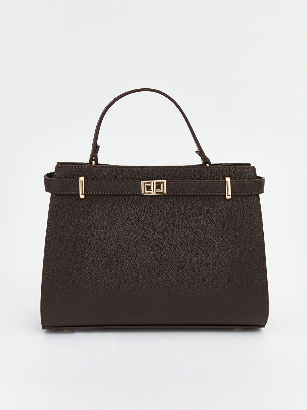 Kahverengi Kilit Detaylı Kadın Omuz Çantası