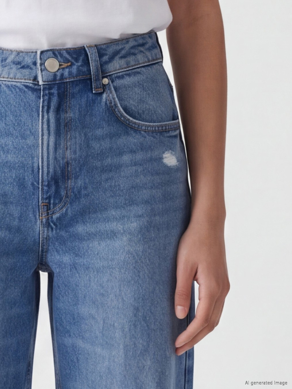 Ripped Detailed Wideleg Women's Jeans-2