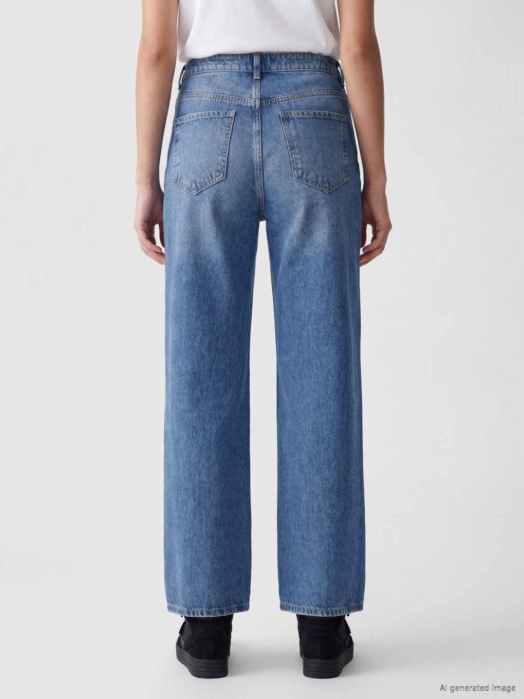 Ripped Detailed Wideleg Women's Jeans-3