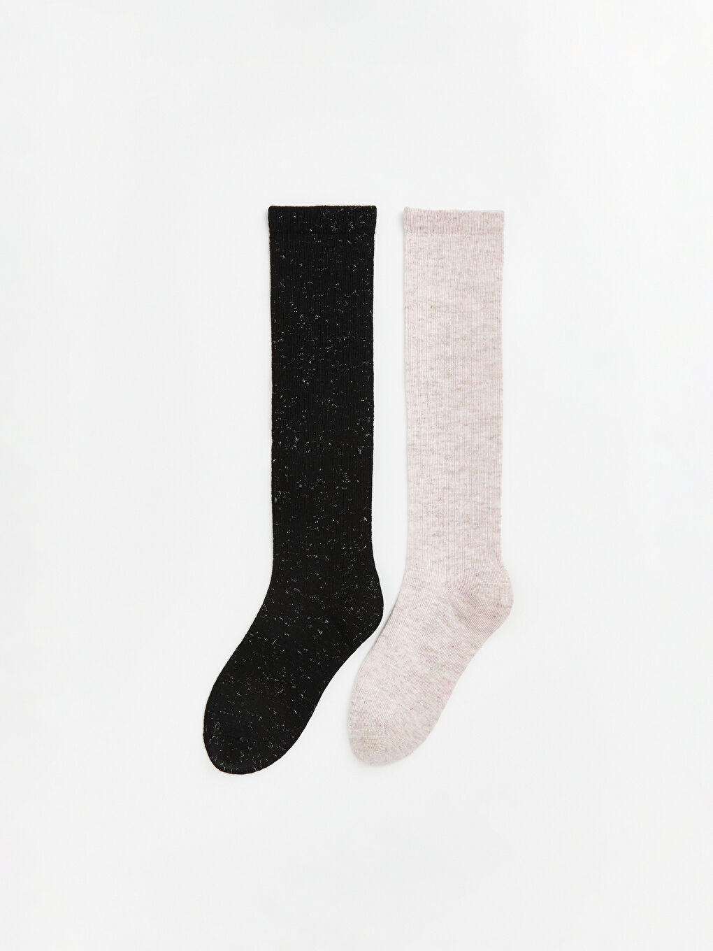 Siyah Kız Çocuk Diz Altı Çorap 2'li