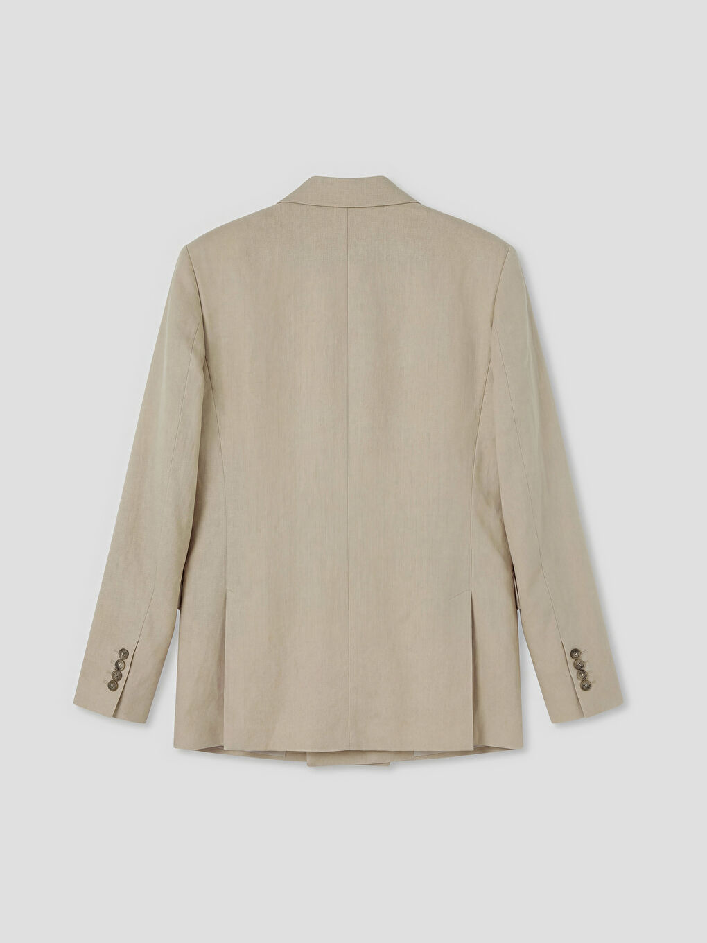 Bej Standart Kalıp Erkek Keten Blazer Ceket-1