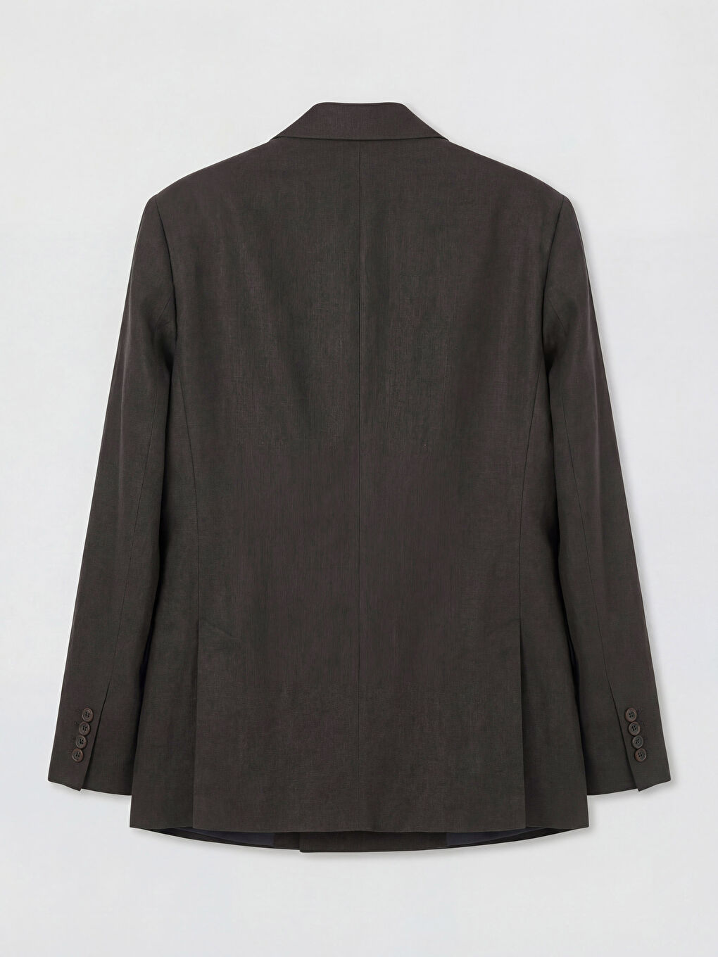 Kahverengi Standart Kalıp Erkek Keten Blazer Ceket-1