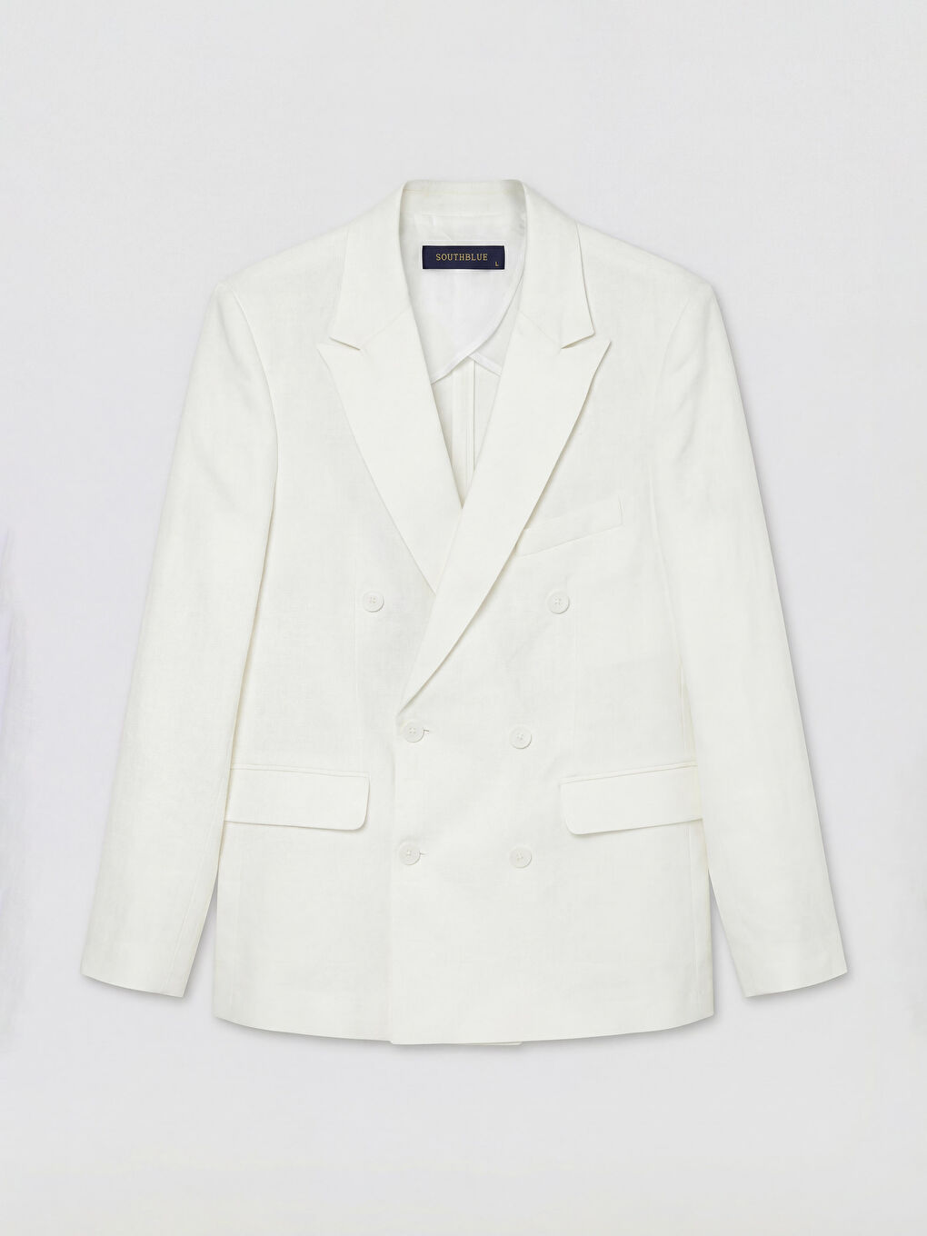 Ekru Standart Kalıp Erkek Keten Blazer Ceket