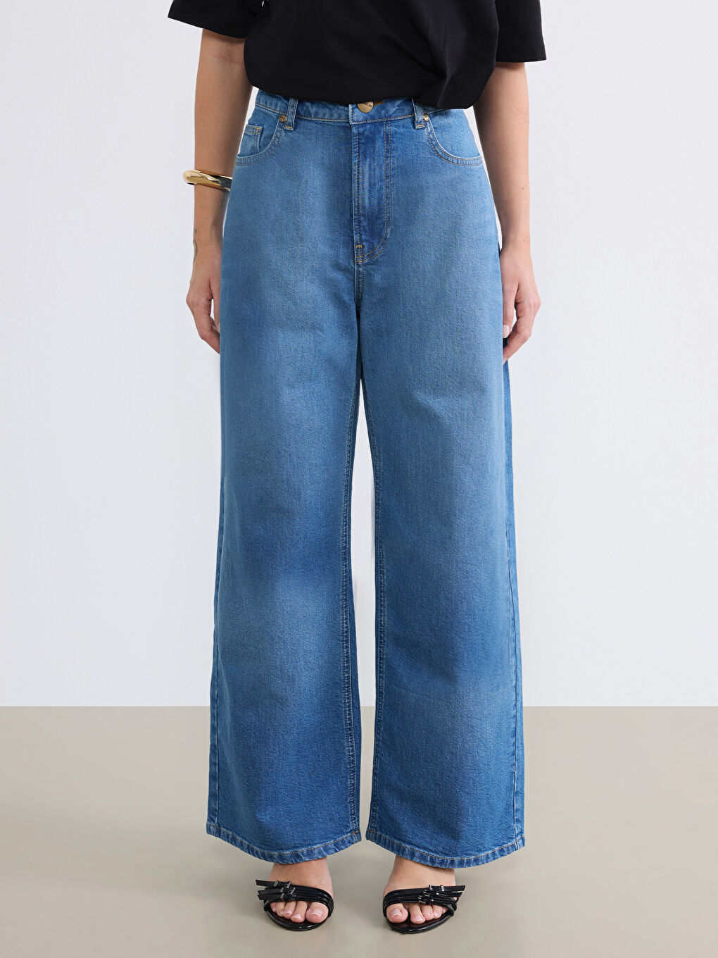 Mavi Petite Wideleg Kadın Jean Pantolon-2