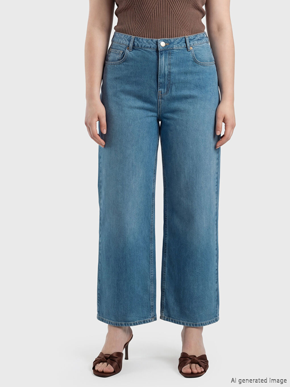 Mavi Petite Wideleg Kadın Jean Pantolon-6