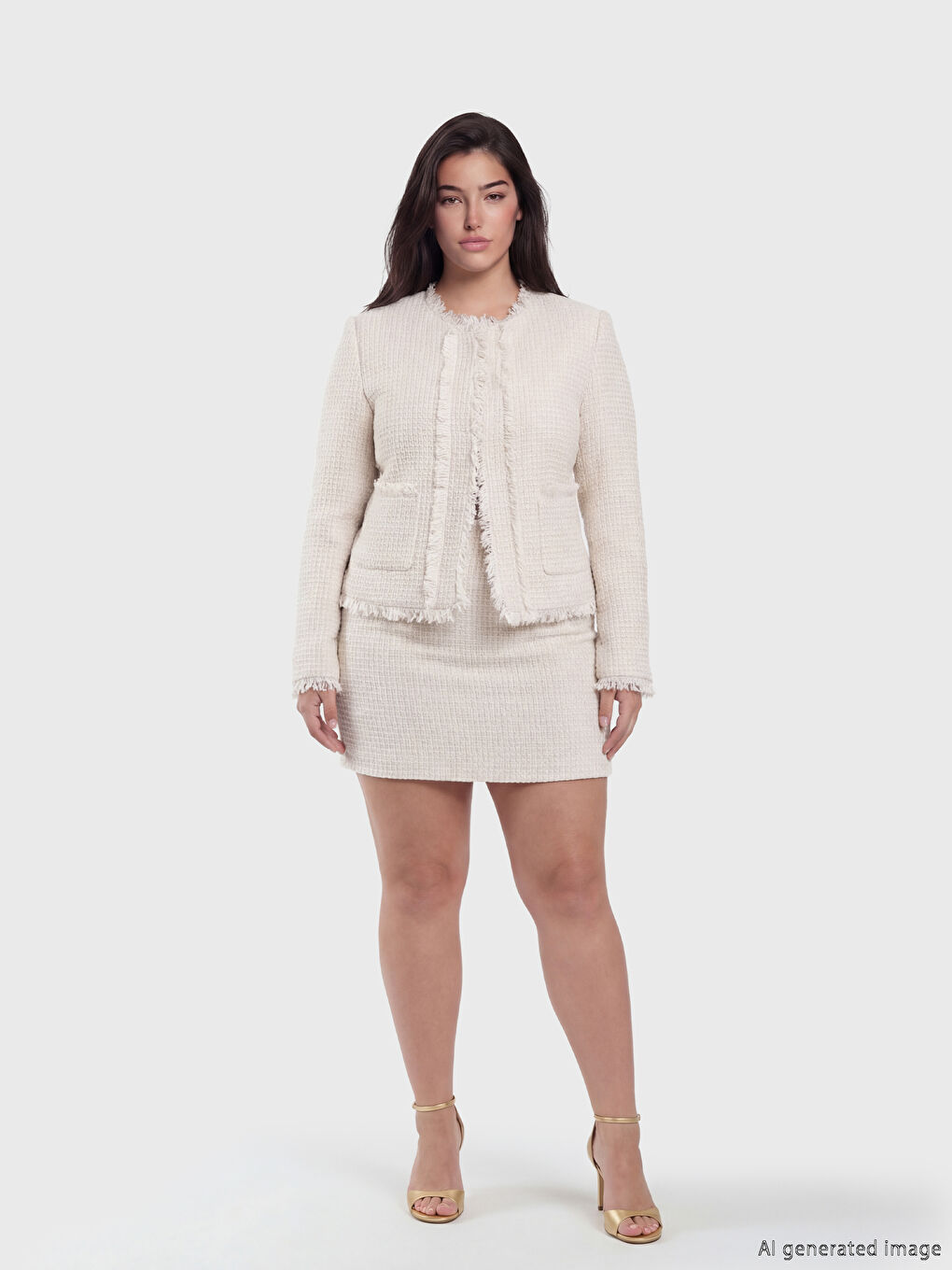 Kahverengi Petite Yüksek Bel Tüvit Mini Etek	-1