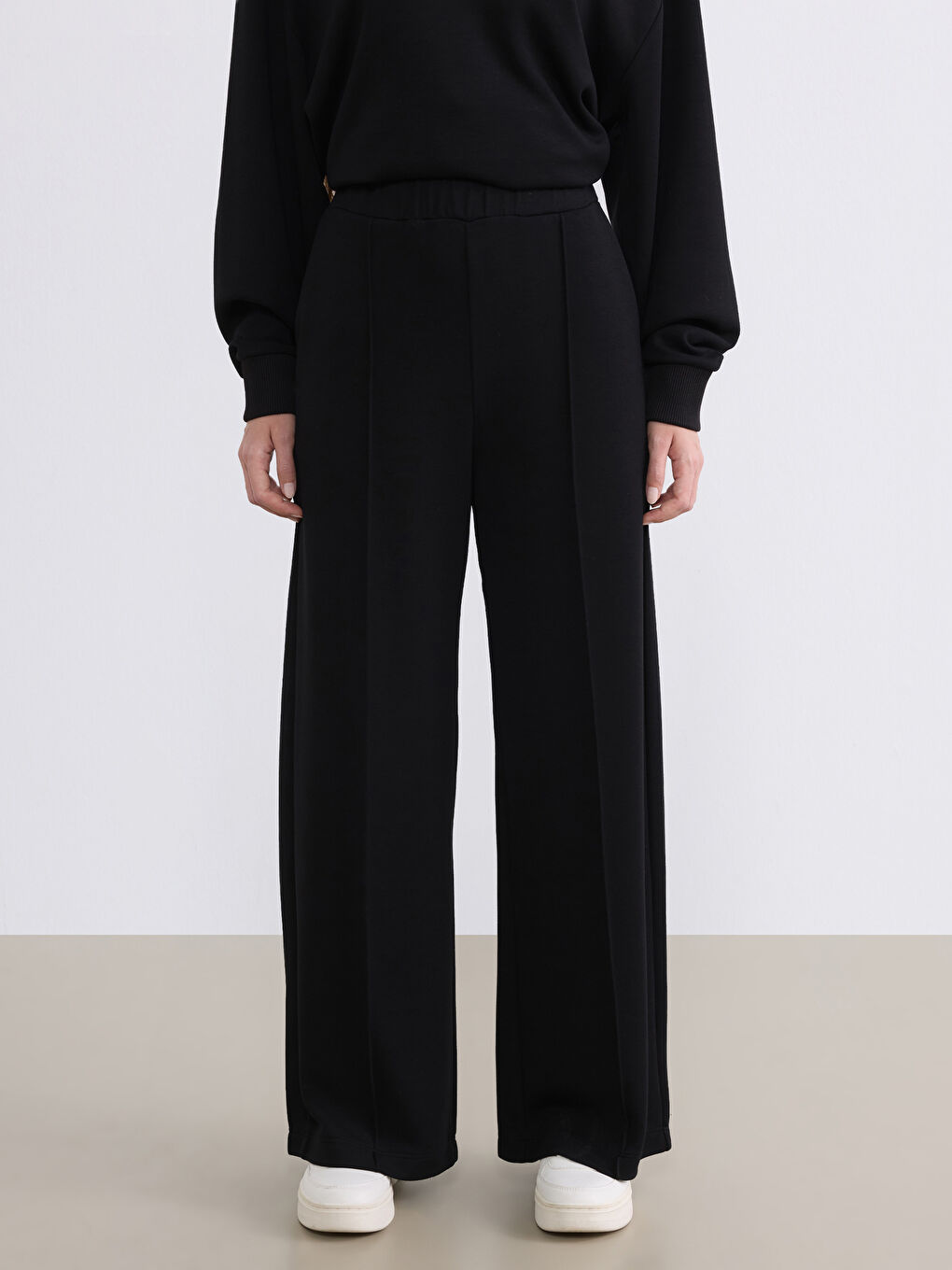 Siyah Petite Beli Lastikli Kadın Eşofman Altı-2