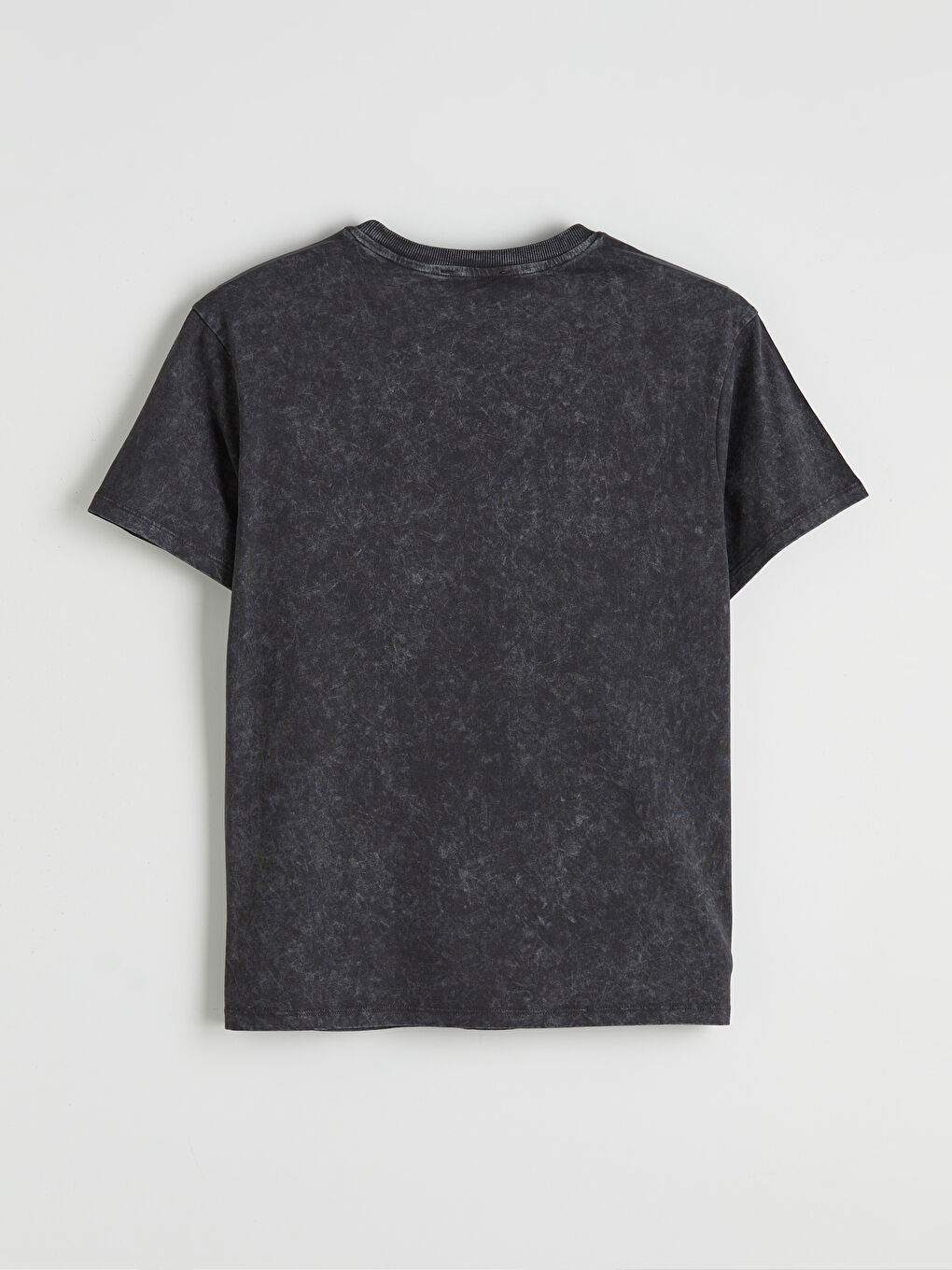 Antrasit Bisiklet Yaka Taş Baskılı Kadın Tişört-1