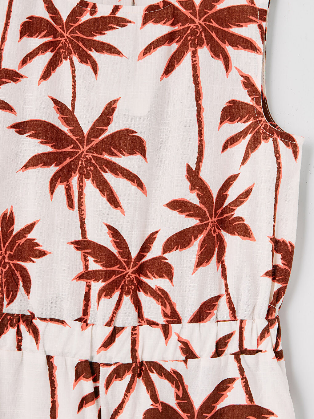 Ekru Desenli Kız Çocuk Tulum-2