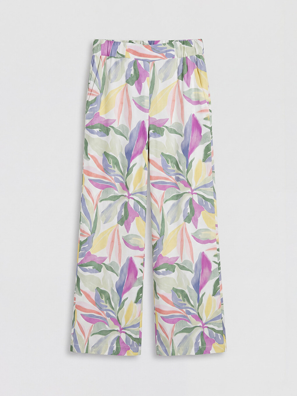 Elastic Waist Patterned Women's Trousers-4