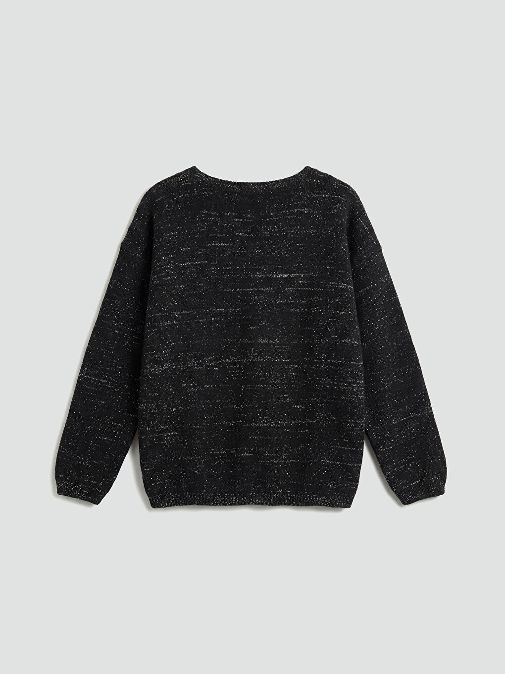 Siyah Kayık Yaka Kadın Triko Kazak-5