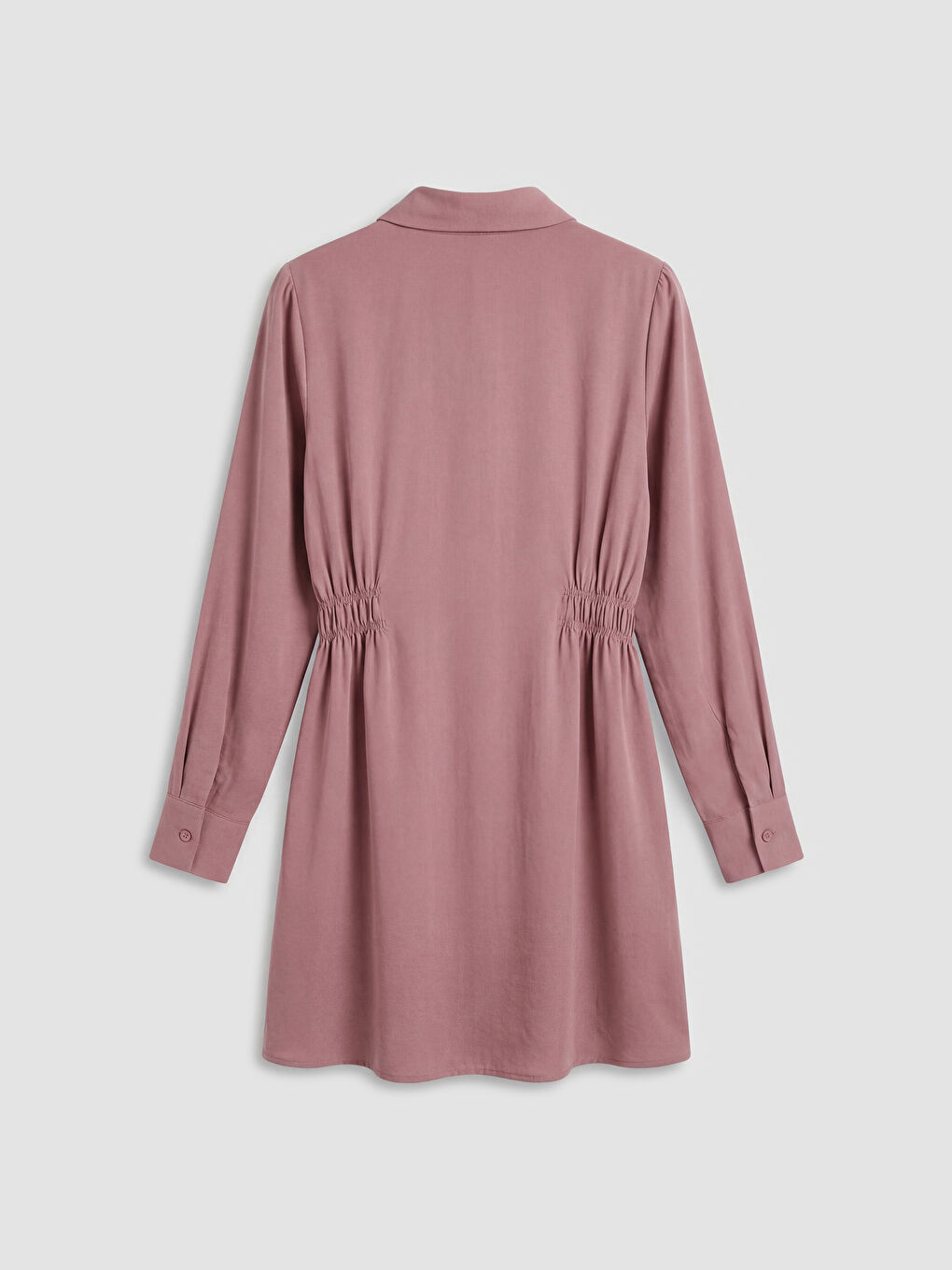 Pembe Beli Büzgülü Kadın Gömlek Tunik-1