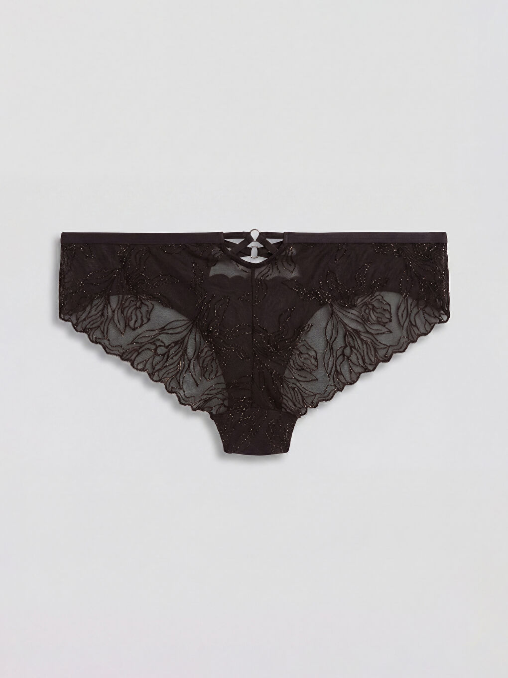 Kahverengi Dantelli Fantezi Bikini Külot-1