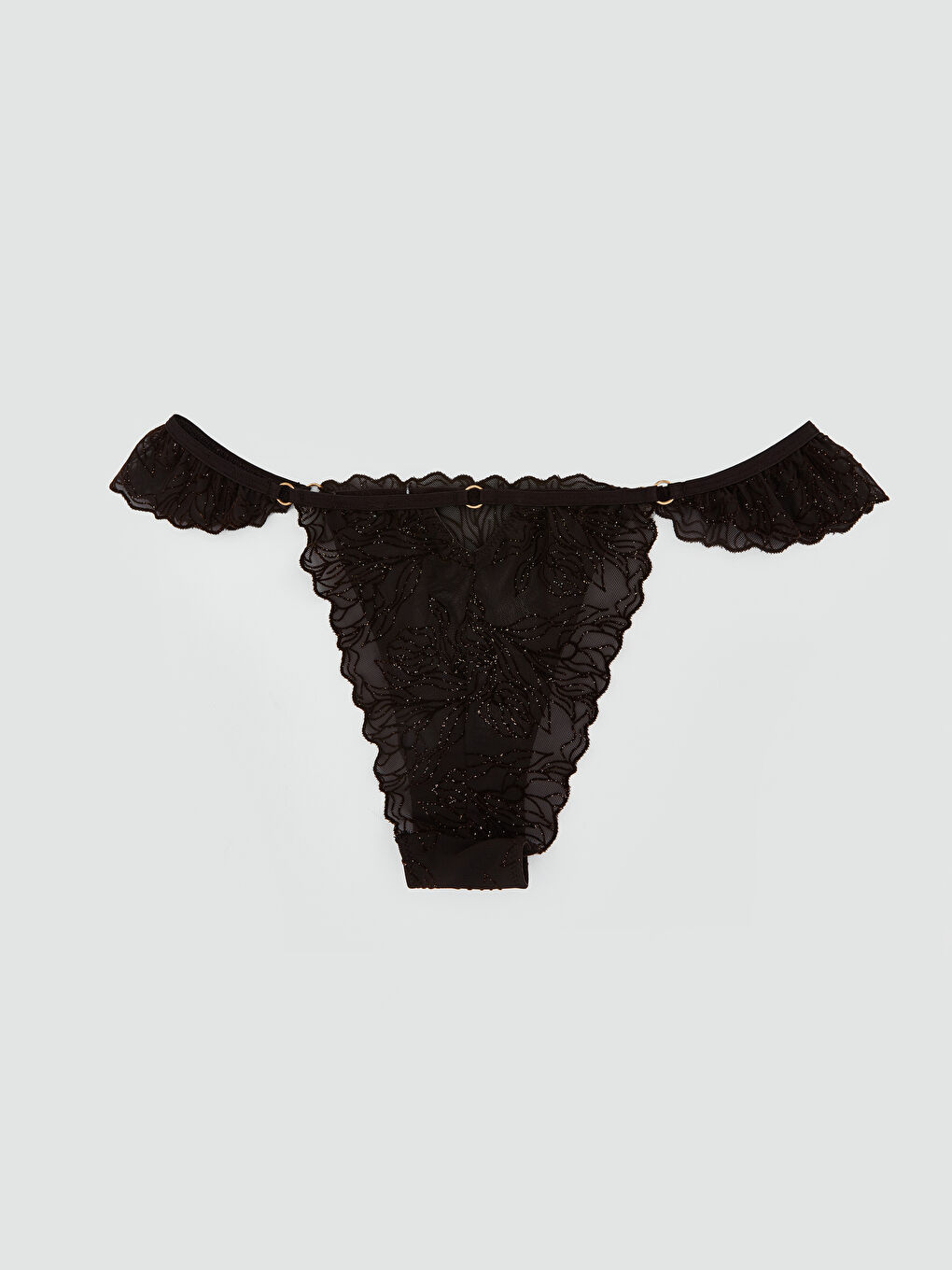 Kahverengi Dantelli Fantezi Brazilian Külot-1