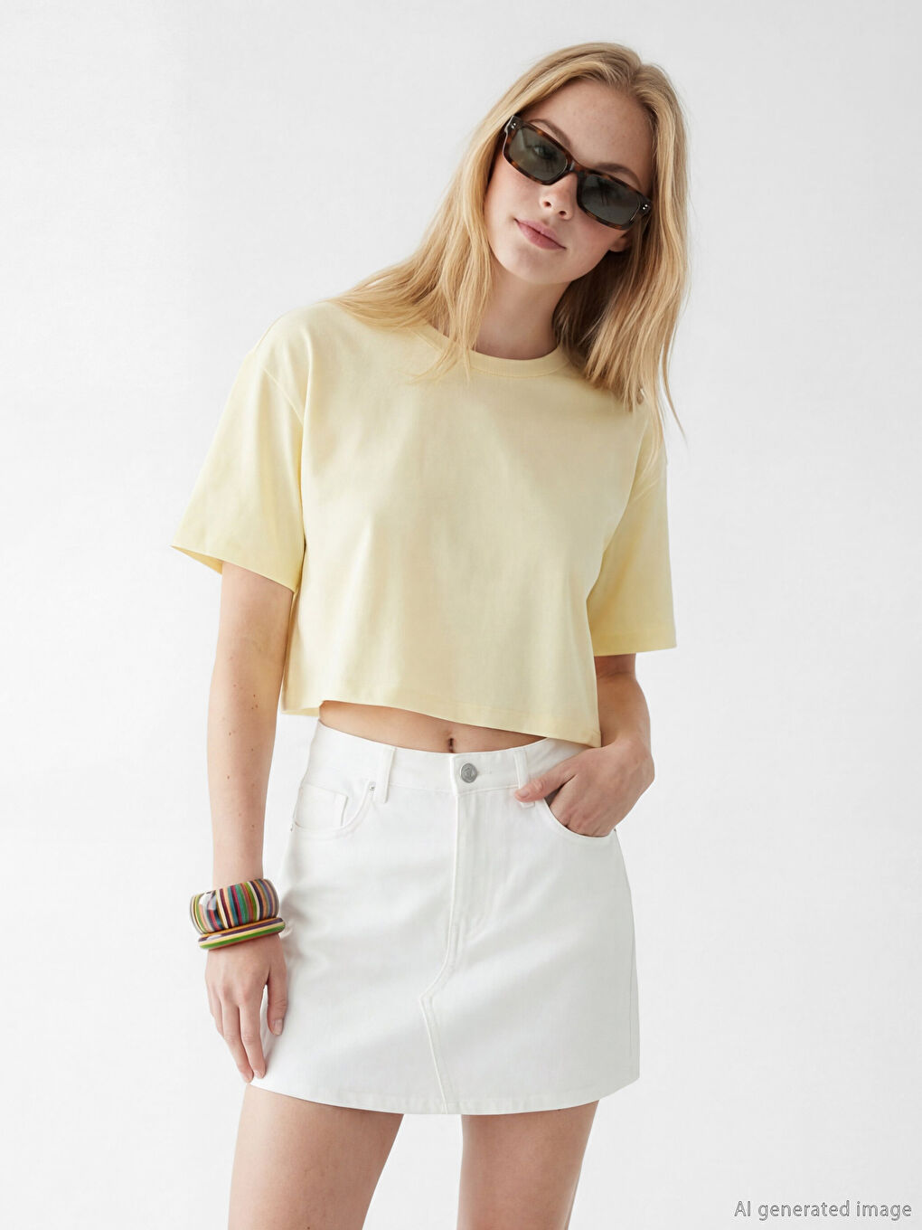 Woman YELLOW Crop Top
