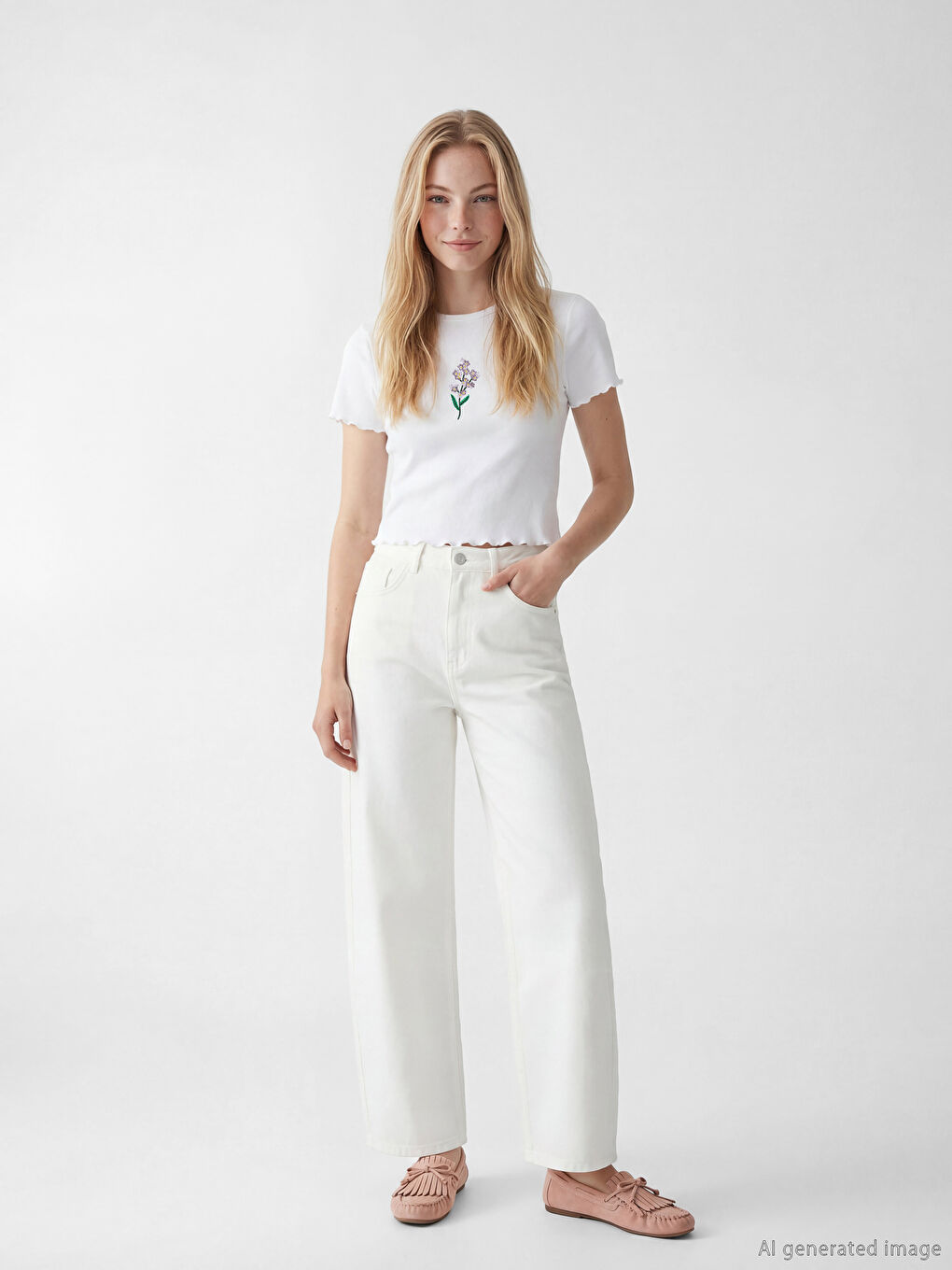 Woman WHITE Crop Top-1